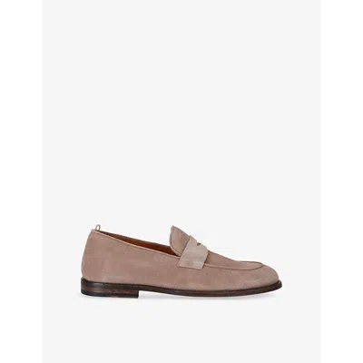 Officine Creative Mens  Opera Contrast-sole Suede Loafers In Beige