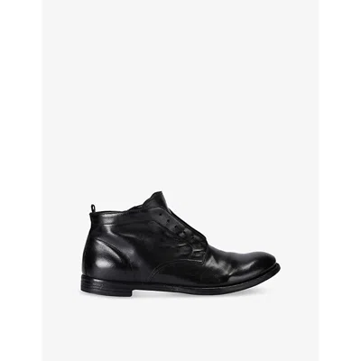 Officine Creative Mens  Arc No-lace Leather Boots In Black