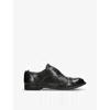 Officine Creative Distressed Slip-on Broque In Black