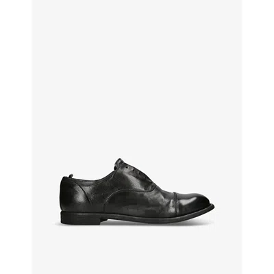 OFFICINE CREATIVE MENS BLACK CHRONICLE LACELESS LEATHER DERBY SHOES EUR 46 / 12 UK