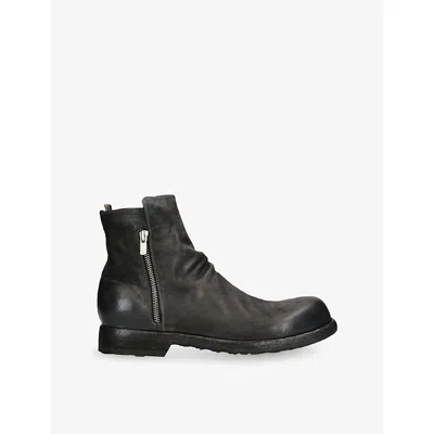Officine Creative Mens Bulla Side-zip Leather Ankle Boots Grey/dark Eur 42 / 8 Uk