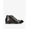 Officine Creative Mens Dark Brown Anatomia 88 Leather Boots In Dark Brown