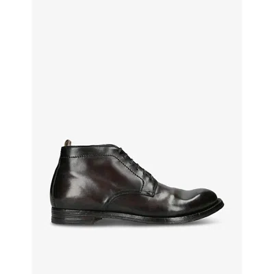 Officine Creative Mens Dark Brown Anatomia 88 Leather Boots