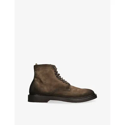 Officine Creative Mens Dark Green Hopkins Flexi Suede Ankle Boots Eur 45 / 11 Uk In Brown