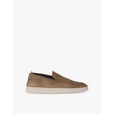OFFICINE CREATIVE MENS GREY HERBIE CONTRAST-SOLE SUEDE LOAFERS EUR 45 / 11 UK