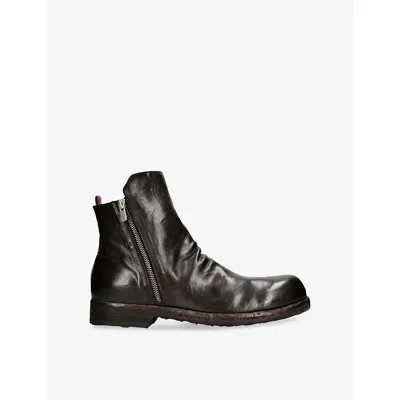 Officine Creative Mens Mid Brown Bulla Leather Ankle Boots Eur 44 / 10 Uk