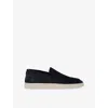 Officine Creative Herbie 001 Loafers In Black Suede In Navy