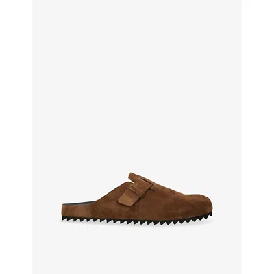 Officine Creative Mens Dark Brown Agorà 012 Suede Mules Eur 46 / 12 Uk