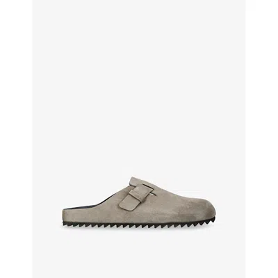 Officine Creative Mens Taupe Agorà 012 Suede Mules Eur 40 / 6 Uk In Gray