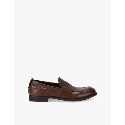 Officine Creative Mens Chronicle Leather Loafers Mid Brow In Mid Brown