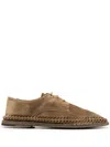 Officine Creative Miles Stitched-edge Derby Shoes In Brown