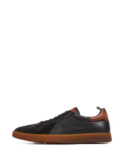 Officine Creative Militia 001 Panelled Leather Sneakers In Black