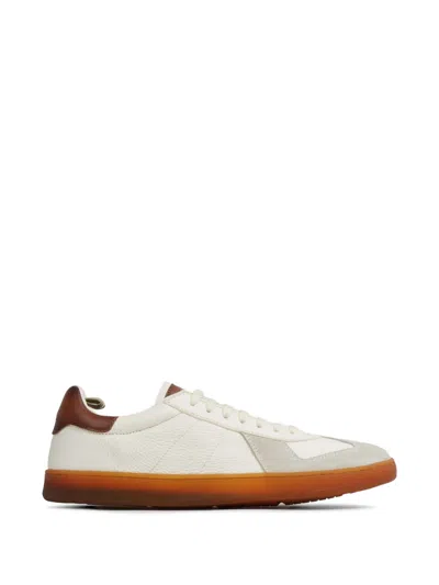 Officine Creative Militia 001 Panelled Leather Sneakers In White