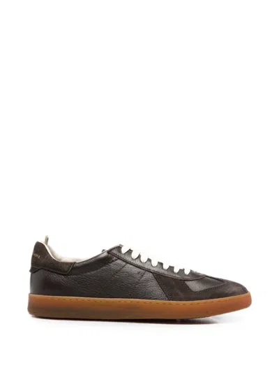 Officine Creative Militia Panelled Sneakers In Brown