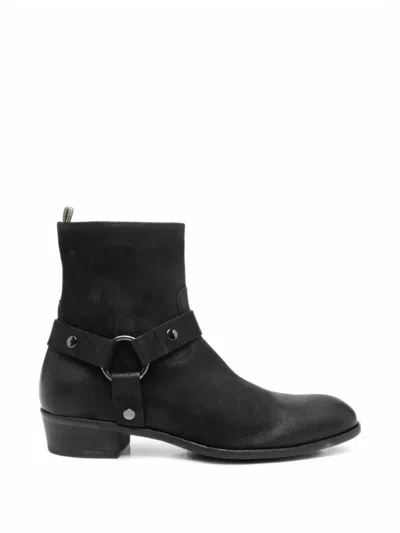 Officine Creative Monegal Harness Leather Boots In Black