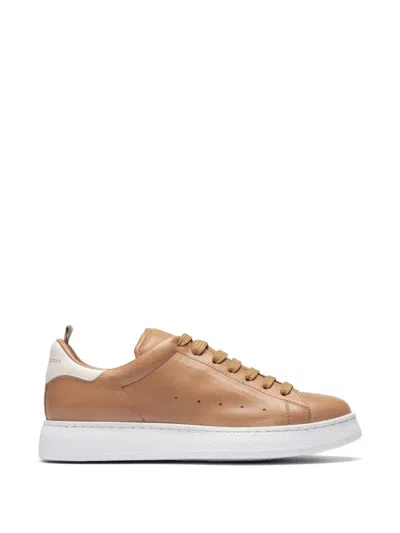Officine Creative Mower 100 Leather Sneakers In Orange