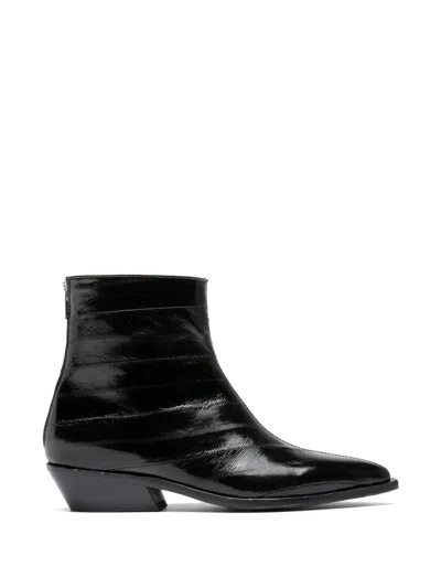 Officine Creative Noelie Dd 109 Pointed-toe Back-zip Boots In Black