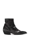 Officine Creative 노엘리 Dd 포인티드 토 레더 부츠 In Black