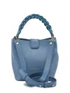 Officine Creative Nolita Braided-handle Bucket Bag In Blue