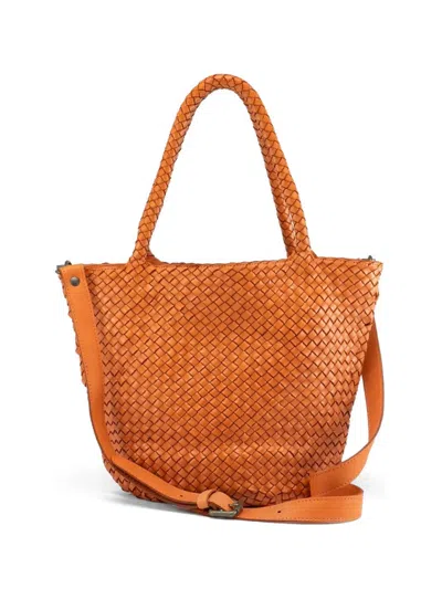 Officine Creative Oc Class 072 Woven Leather Bag In Orange