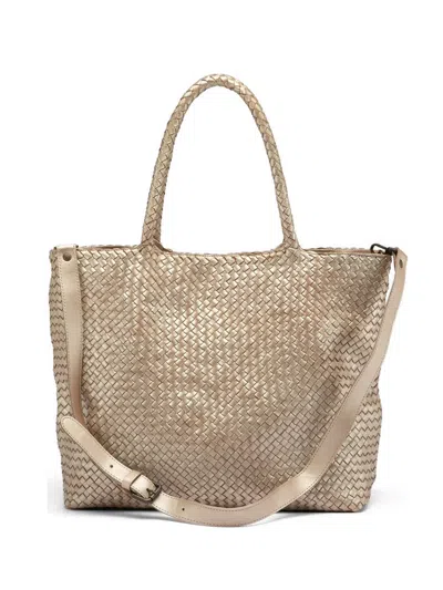 Officine Creative Oc Class 35 Woven Leather Bag In Gold