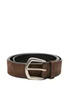 Officine Creative Oc Strip 083 Suede Belt In Brown