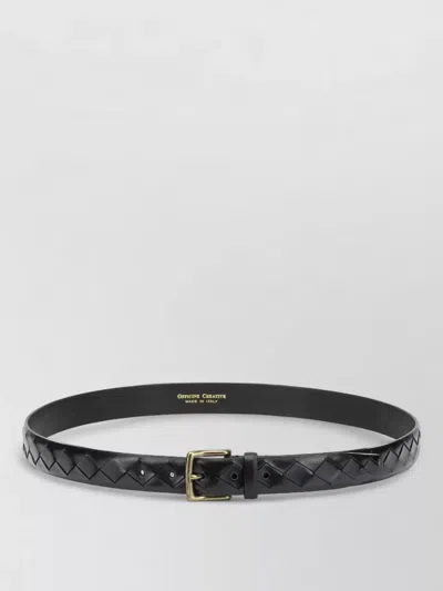 Officine Creative Oc Strip Leather Belt Adjustable Woven