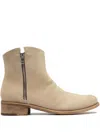 Officine Creative Oliver Sigaro Zip-detail Suede Ankle Boots In Neutral