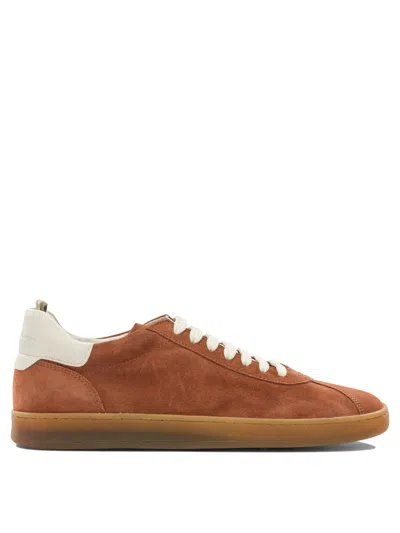 Officine Creative Orange Leather Rubber Sneakers In Animal Print