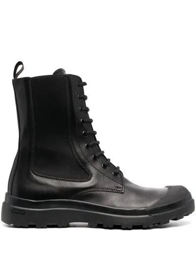 Officine Creative Pallet Leather Ankle Boots In Black