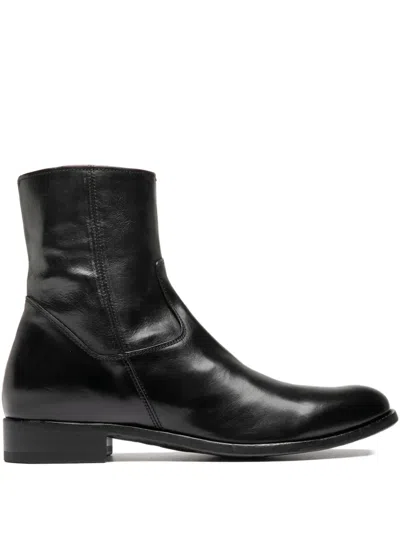 Officine Creative Paul Zip Leather Boots In Black