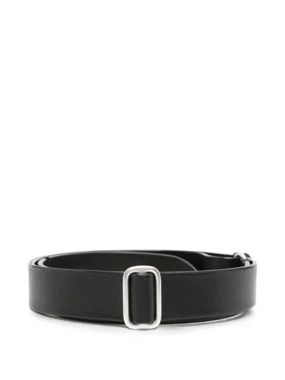 Officine Creative Pebbled Leather Belt In Black