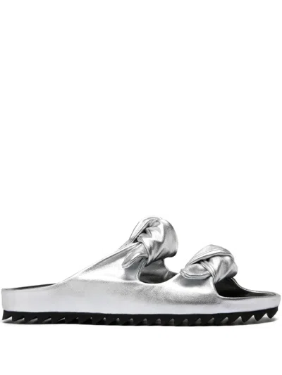 Officine Creative Pelagie 010 Knotted Sandals In Silver