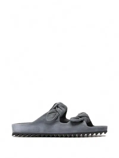 Officine Creative Pelagie 021 Knot-detail Suede Sandals In Gray