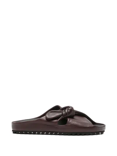 Officine Creative Pelagie Knotted Leather Mules In Animal Print