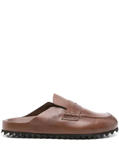 Officine Creative Pelagie Leather Mules In Brown