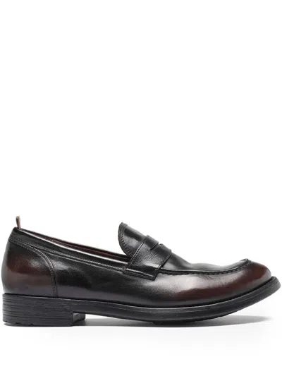 Officine Creative Penny Leather Loafers In Red