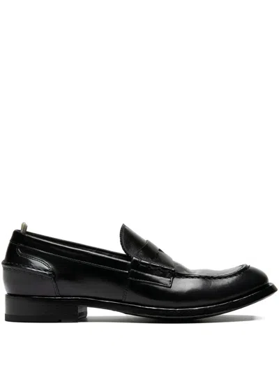 Officine Creative Penny Leather Loafers In Black