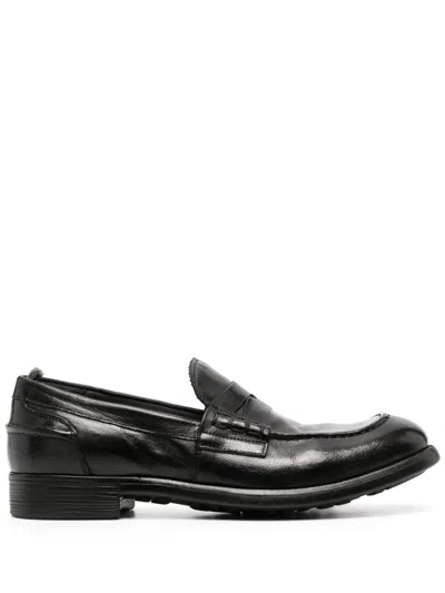 Officine Creative Penny-slot Leather Loafers In Black