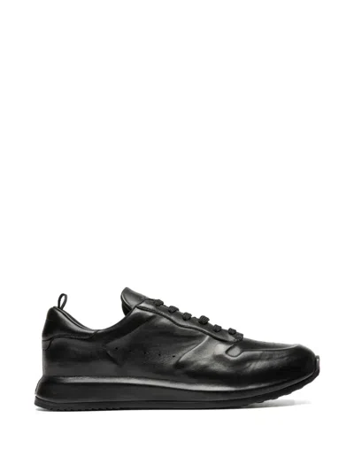 Officine Creative Perforated-detail Leather Sneakers In Black
