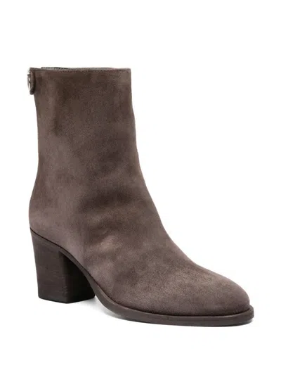 Officine Creative Point-toe Suede Boots In Brown