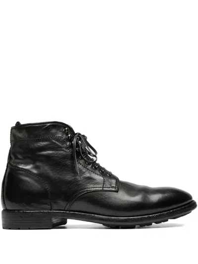 Officine Creative Prince Lace-up Leather Boots In Black