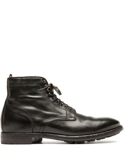 Officine Creative Prince Lace-up Leather Boots In Black