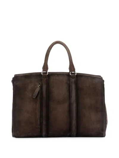 Officine Creative Quentin 009 Suede Duffle Bag In Pink