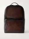 Officine Creative Quentin 023 Full-grain Leather Backpack In Blue