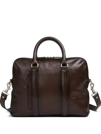 Officine Creative Quentin 009 Leather Weekend Bag In Brown