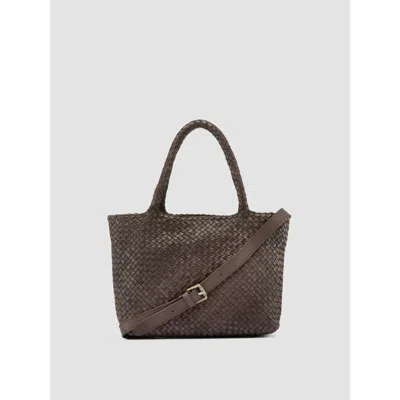 Officine Creative Raquel 001 Hand-woven Shoulder Bag In Brown