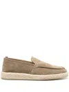 Officine Creative Roped 004 Suede Loafers In Green