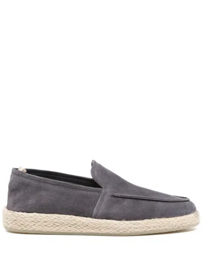 Officine Creative Raffia Suede Espadrilles In 无烟煤色