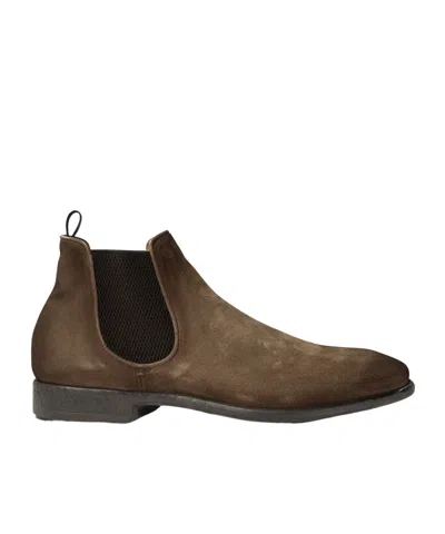 Officine Creative Round Head Chelsea Boots In Green